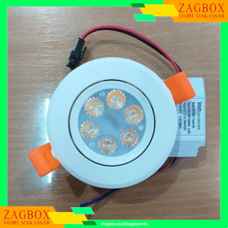 INTECH LED Downlight 3W 2" 3 Mata / 5W 3" 6 Mata - INDW801- Putih/ Kuning