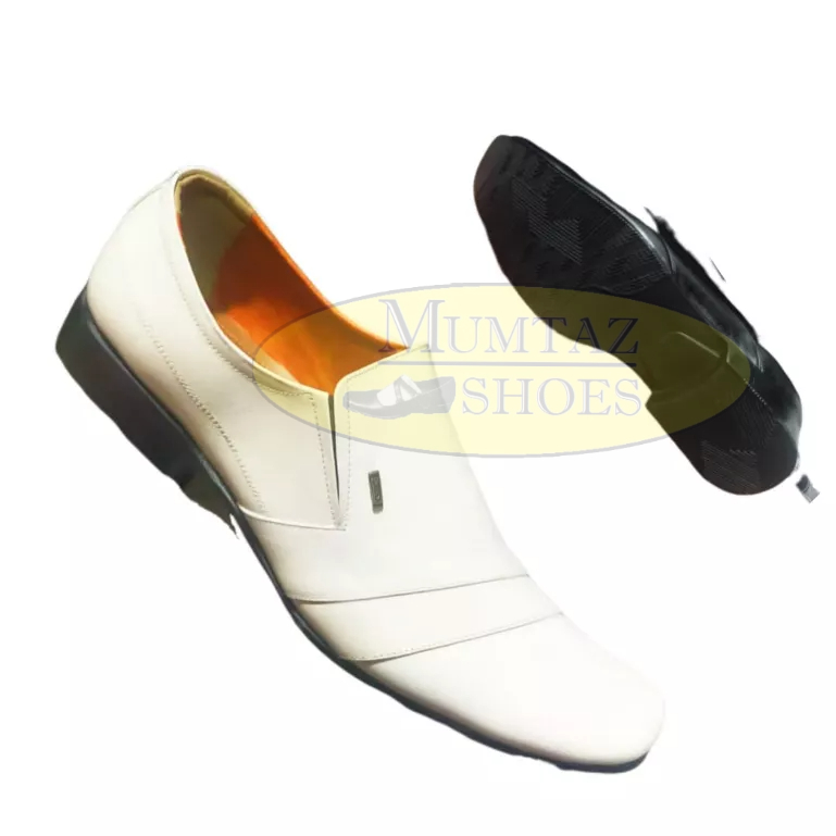 Sepatu Formal Pria Kulit Asli | Pantopel Putih Elegan | Pantofel Kerja Jumbo Nyaman, Awet Anti Slip