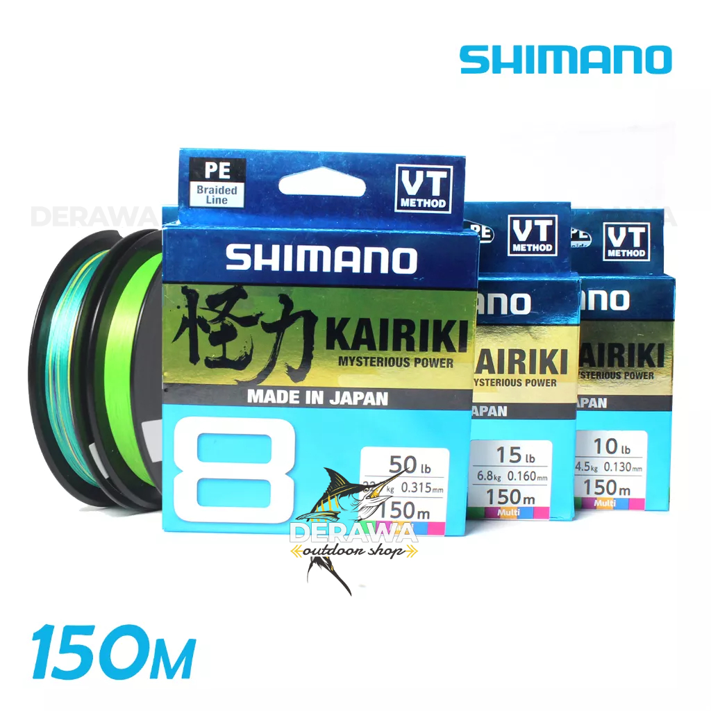Senar PE SHIMANO KAIRIKI 8 150M | 6 s/d 80 lbs | Braid Made In Japan • Derawa