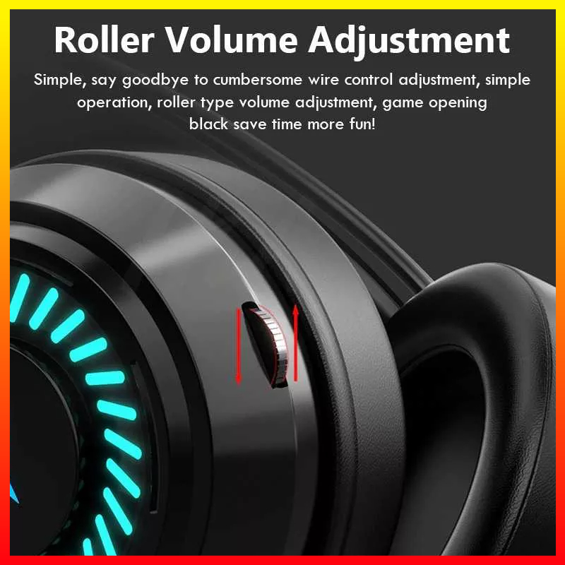 Profesional Wired Headphone Headset Audifonos Bass Stereo Dengan Lampu LED Gaming Dengan Mikrofon Untuk Komputer PC Gaming PS4 PS5 Xbox - 7RSK7JBK