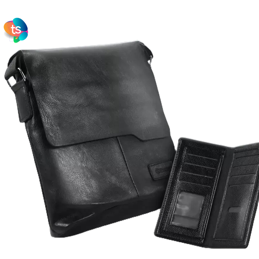 [Gratis Dompet] Tas Selempang Kulit  Messenger Bag Large Gratis Dompet