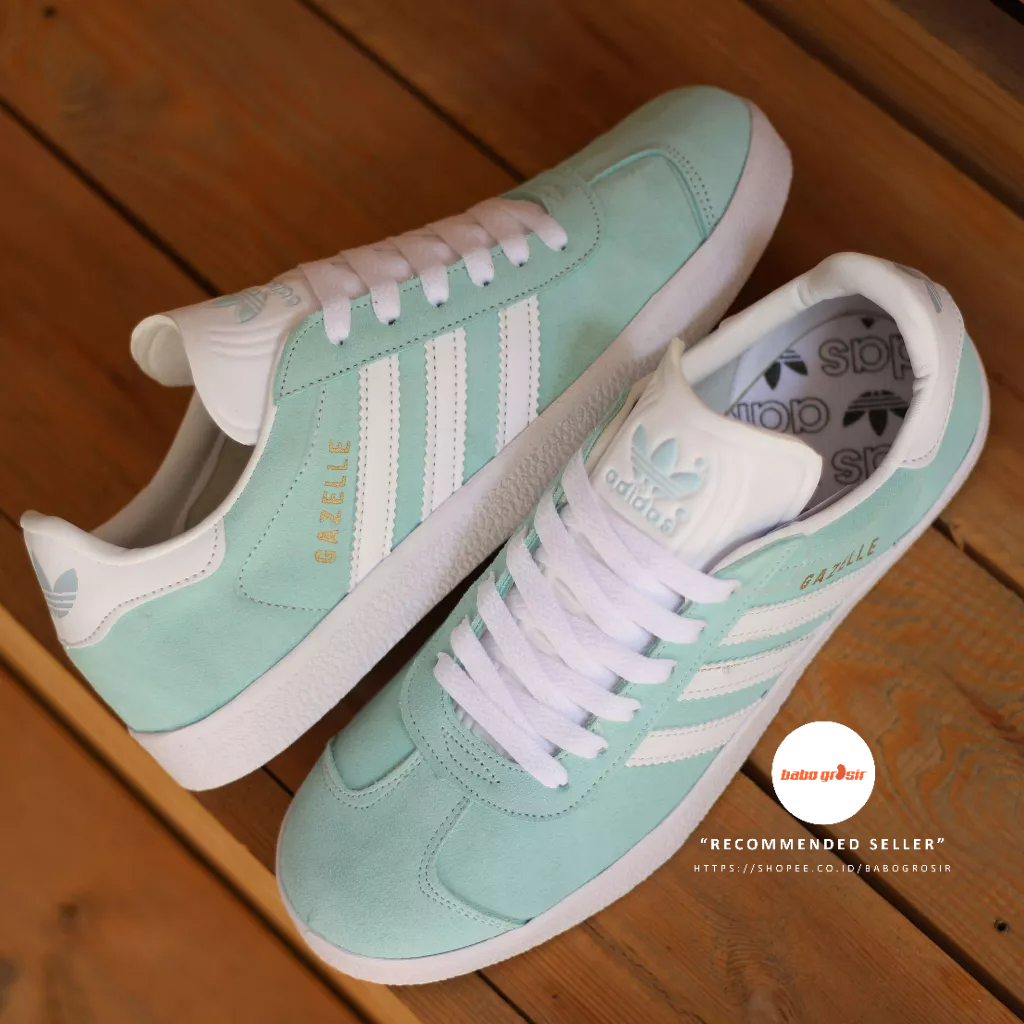 PROMO Sepatu Sneakers Murah | Adidas Gazelle Tosca White Premium TOP Quality, Bahan Kulit, Harga Termurah