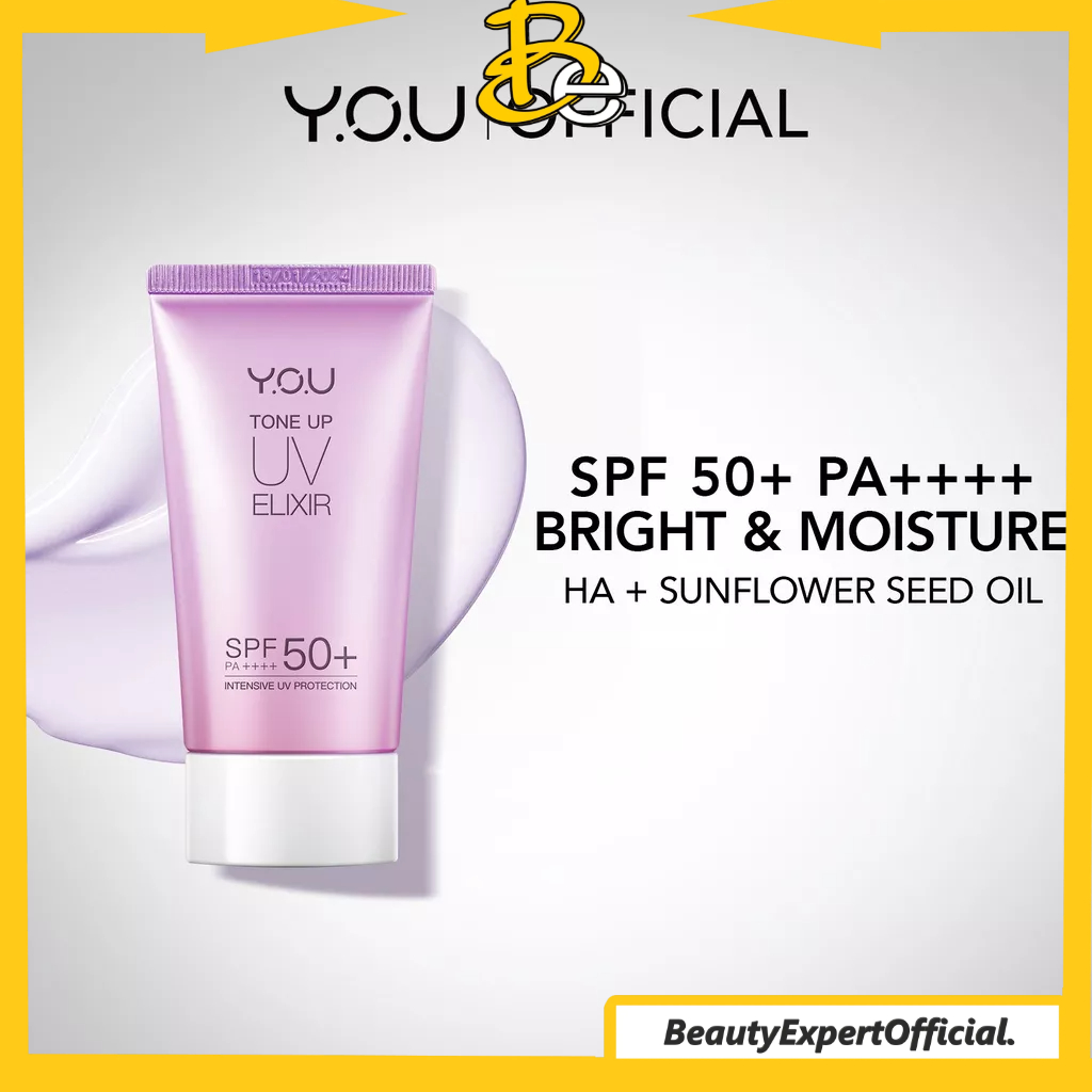 ⭐️ Beauty Expert ⭐️YOU Tone Up UV Elixir Hyaluronic Acid SPF 50+ PA++++ Sunscreen | Mencerahkan Menghidrasi Kulit