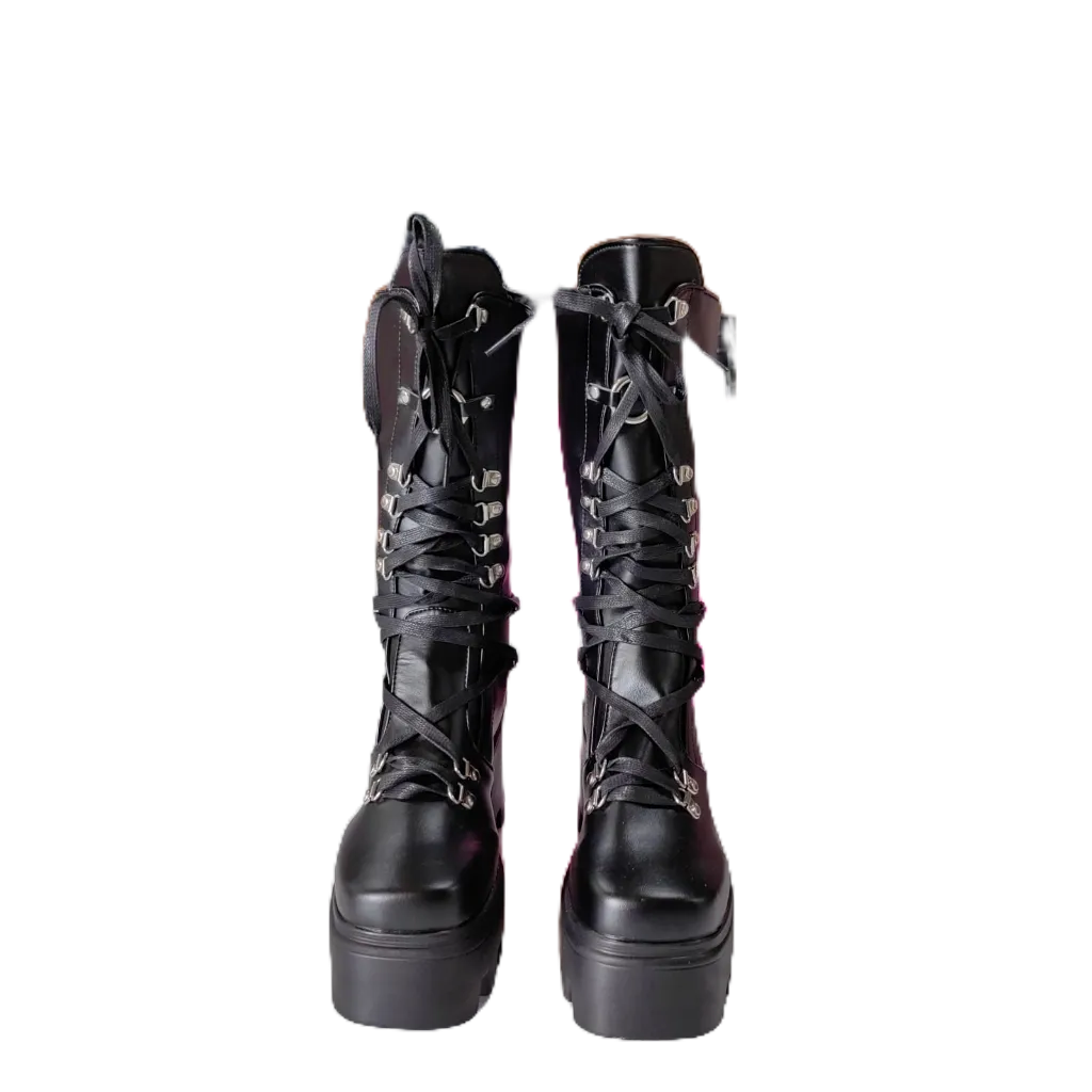 ✅PINKEY P200 SEPATU BOOTS IMPORT WANITA SEPATU MARTIN TINGGI SEBETIS ORI/BLACK