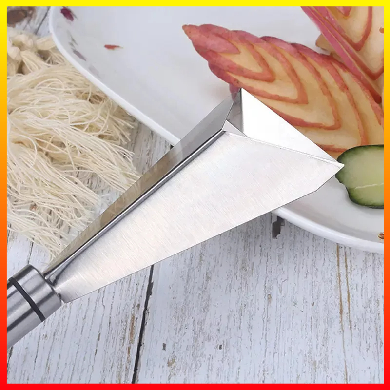 Pisau Ukir Segitiga Non-slip Alat Dapur Sayur Buah Stainless Steel Kanghe KG70 - 7CHA6GSV