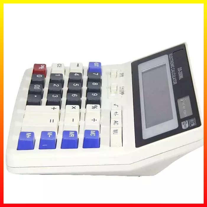 Kalkulator Meja 12 Digit Tombol Besar Daya Dua Arah Untuk Kantor Dan Rumah TOSAI DS-200ML - 7COT3KWH