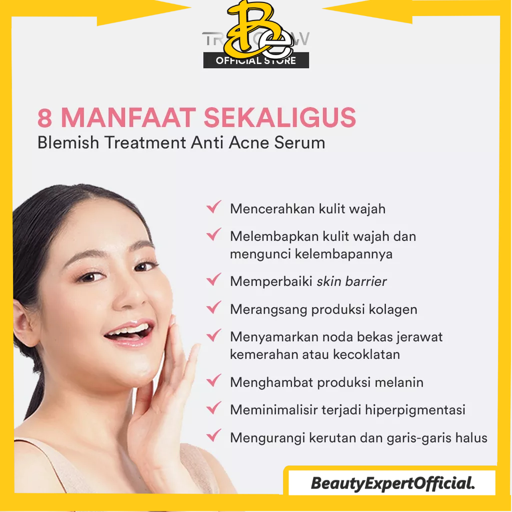 ⭐️ Beauty Expert ⭐️ TRUE GLOW Blemish Treatment Anti Acne Serum - Serum Jerawat, Bruntusan, Berminyak