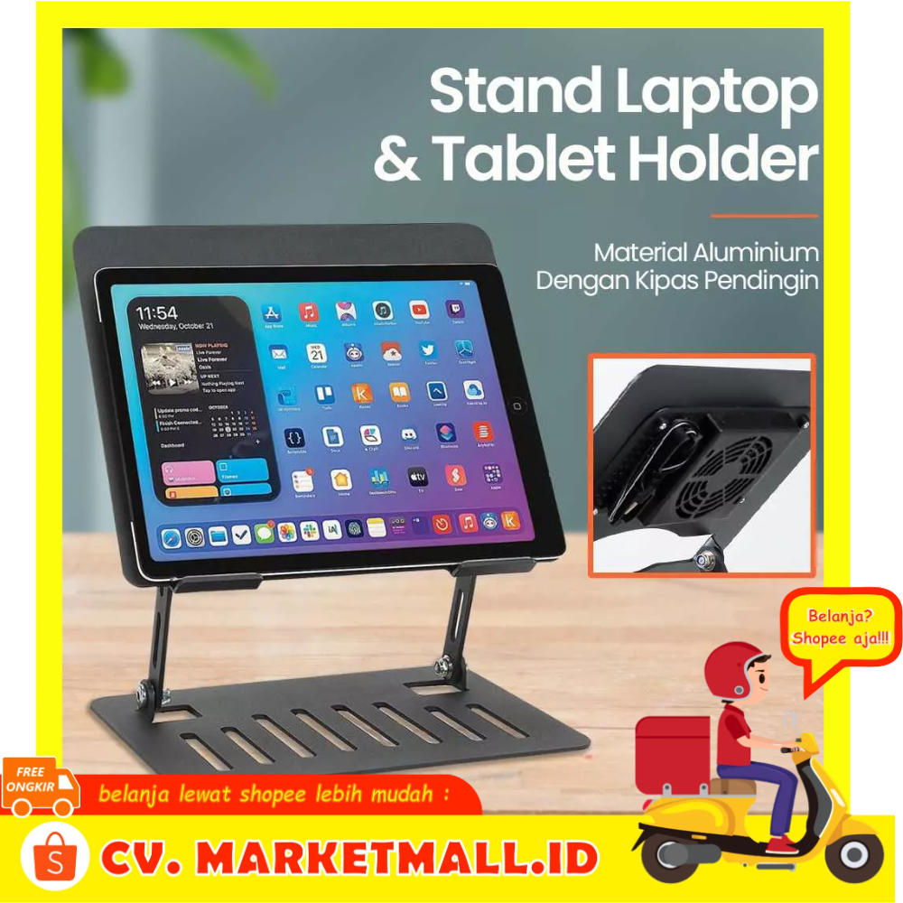 Dudukan Laptop Holder Tablet Ergonomis Portabel yang Dapat Disesuaikan Aluminium Dengan Kipas Pendingin LIEVE  YL-902 - 7CCF0VDG