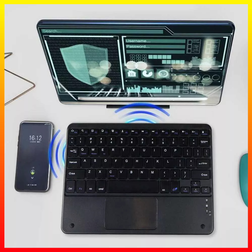 Keyboard Nirkabel Wireless Bluetooth Komputer Tablet PC Macbook 9 Inch with Touchpad Windyoung WD21 - 7CKY0GBK
