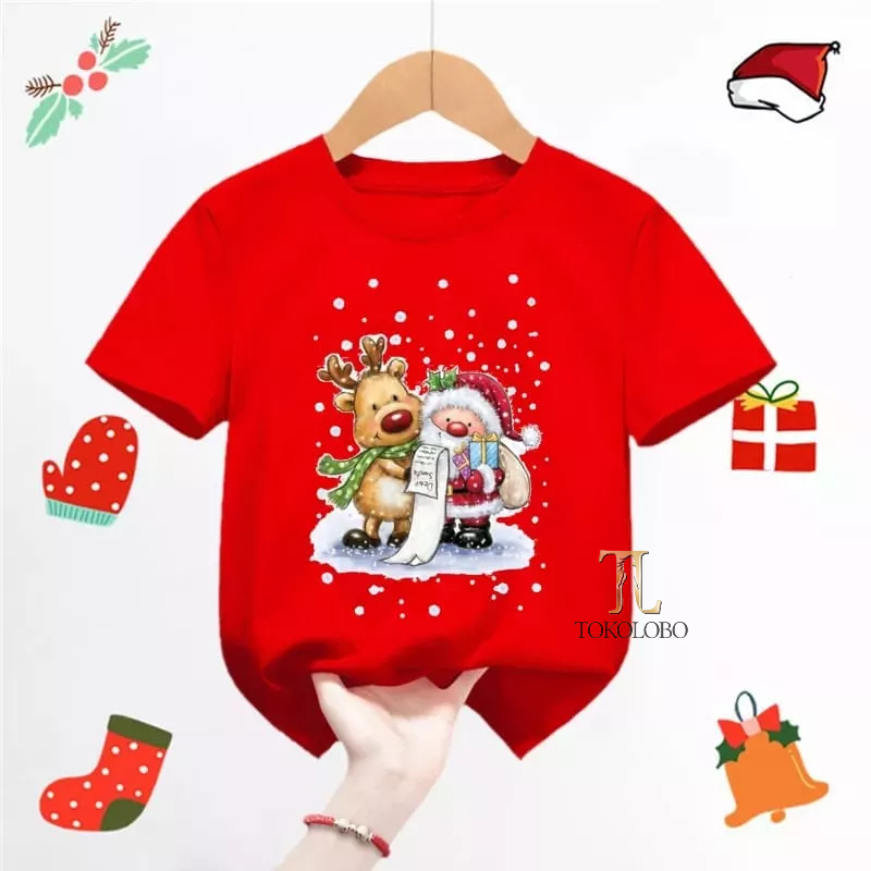 tokolobo Kaos Tshirt Christmas DTF Print Size 6-10