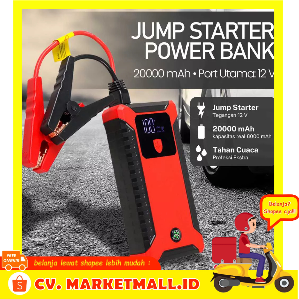 Portable Multi-Function Emergency Car Jump Starter Power Bank Senter USB 12V 20000mAh JXIANG POWER JX27Pro - 7CWB0CBQ