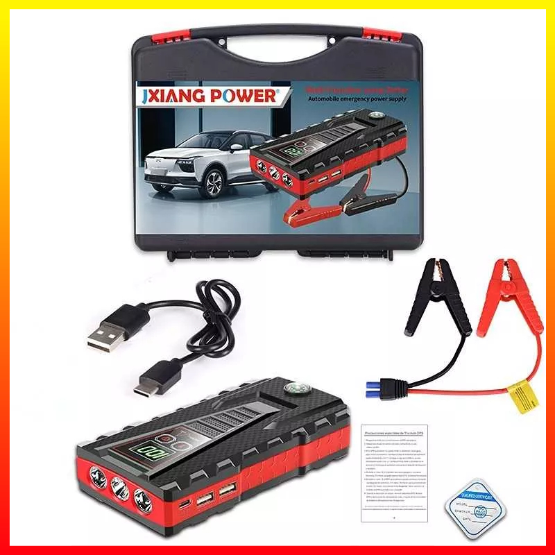 Power Bank Car Jump Starter Layar LCD Senter Dual USB Port 12V 10000mAh JXIANG POWER JX56 - 7CWB0BBQ