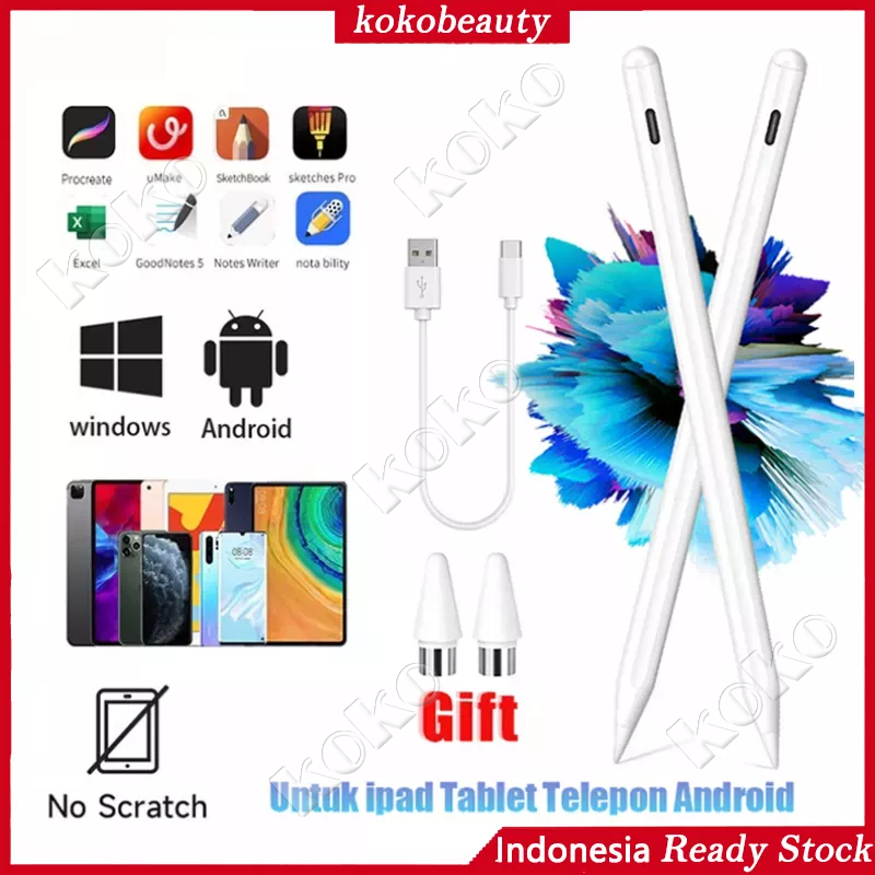 【Penjual Lokal】Stylus Pen Ipad Pencil Palm Rejection Touch Screen Capacitive Pen Gambar Dengan Presisi Tinggi Pena Universal Layar Kapasitif Yang Kompatibel For Android Surface Touch Pen For Xiaomi Huawei Samsung Pena Stylus Pena