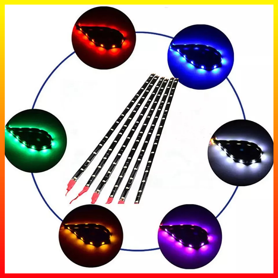 Lampu LED Strip Fleksibel Modifikasi Interior Eksterior Dekorasi Mobil Motor Sepeda Cahaya Terang DC 12V SMD 30 Cm 1PCS Hamy H1230 - 7CLL2PBV