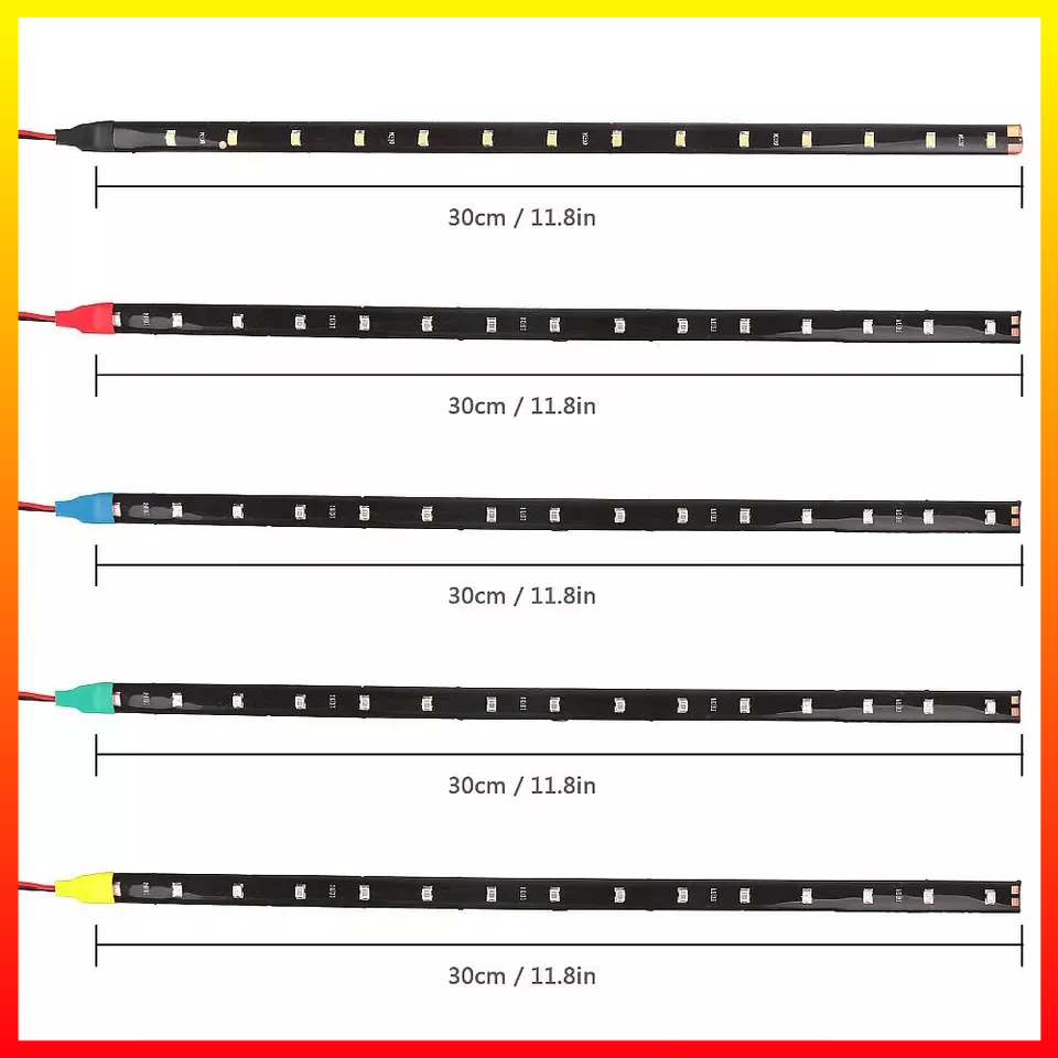 Lampu LED Strip Fleksibel Modifikasi Interior Eksterior Dekorasi Mobil Motor Sepeda Cahaya Terang DC 12V SMD 30 Cm 1PCS Hamy H1230 - 7CLL2PBV