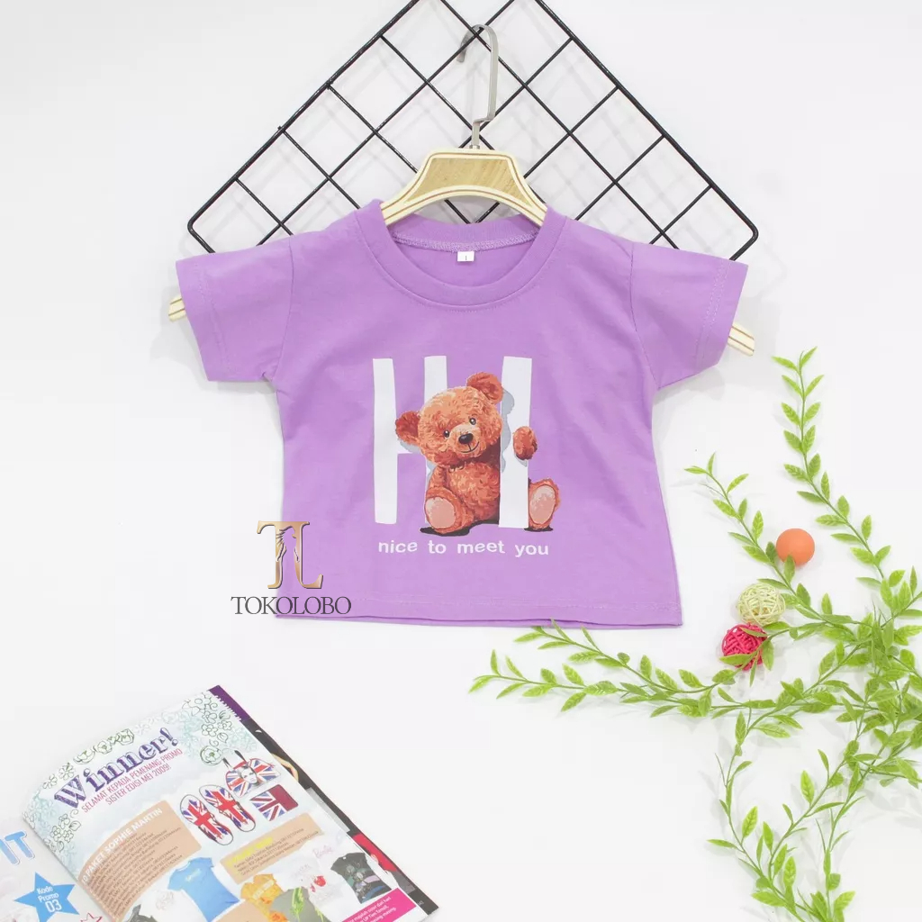 tokolobo Tshirt Anak NTMY Bear DTF Print (Size 6 - 10)