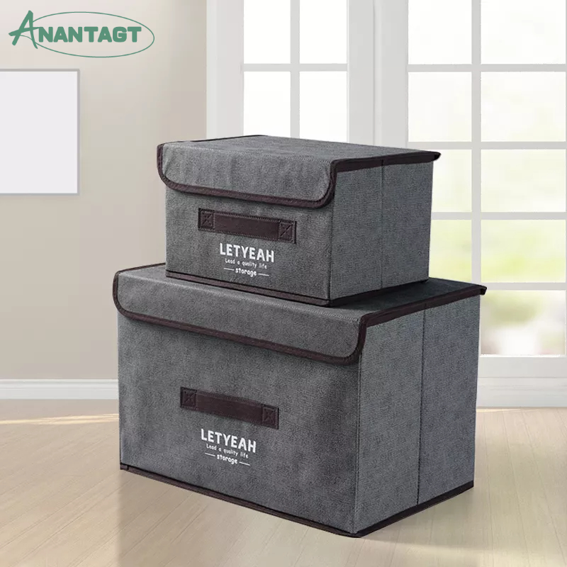 Letyeah &amp; Anantagt kotak penyimpanan baju 2in1 dengan tutup/Kotak Besar Multifunction/Canvas kotak penyimpanan/Storage Box/Organizer Container/Toy Storage/Book Organizer