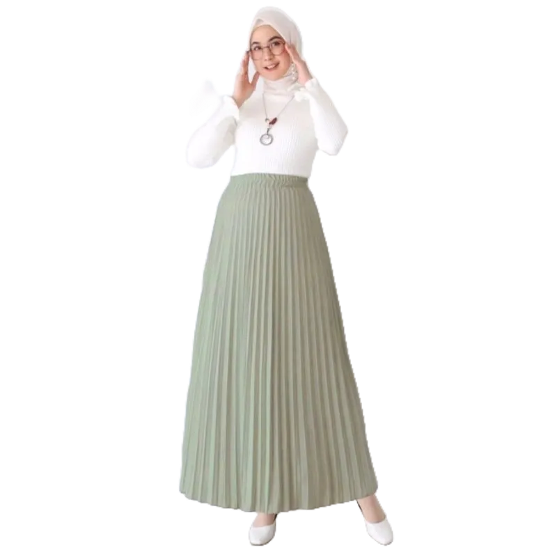 Rok Plisket Premium Ukuran Standard Jumbo Original Warna Putih Androk Wanita Panjang Kekinian Korea Serut Tebal  Handrok Bawahan Kebaya Ori Rokplisket  Pliske Grosir Big Size Pakaian Murah Rokrok Bw Flisket Fashion