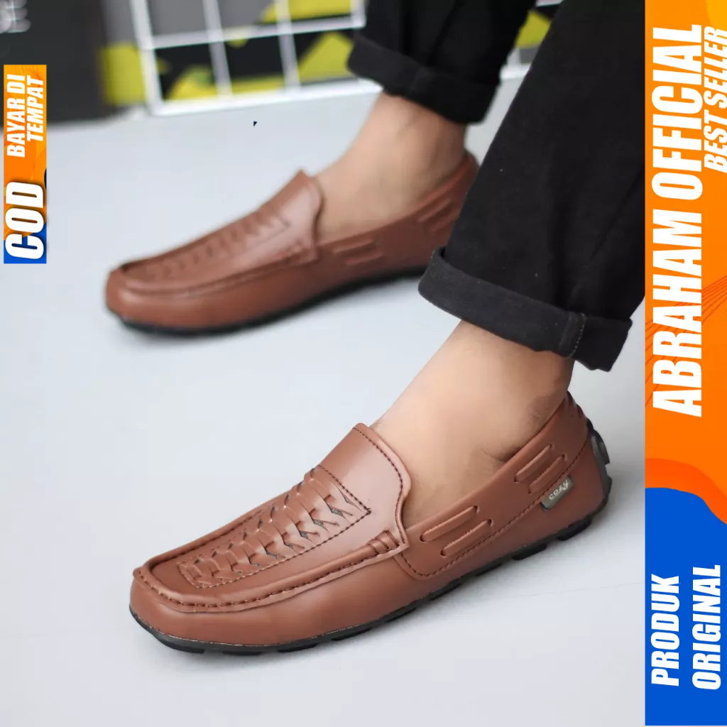 Sepatu Formal Kerja Casual Slop Kulit Pu Pria