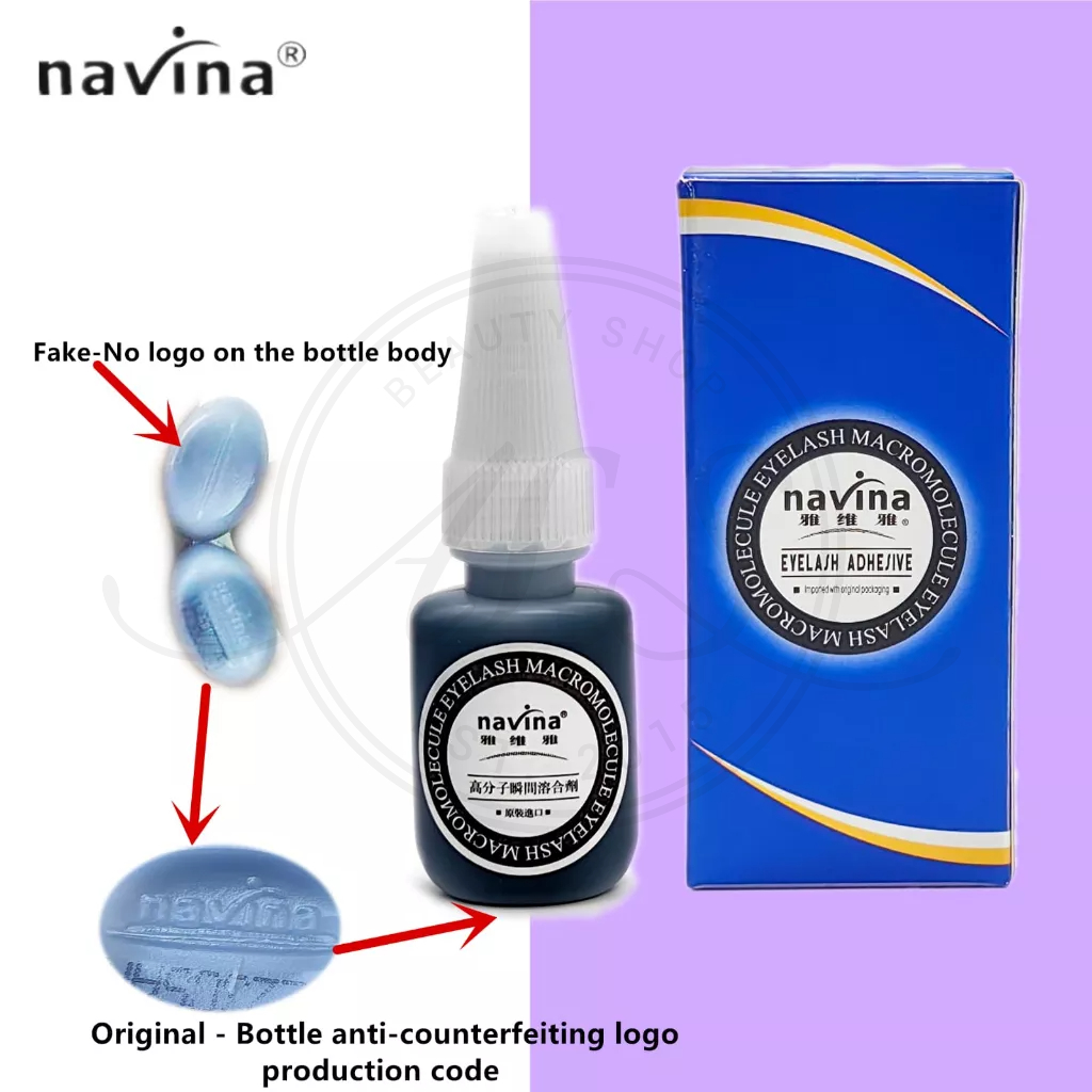 Navina Glue Blue Red Glue Eyelash Extension  Lem Eyelash 15ml (Lem Tanam Bulumata Box Biru Merah)