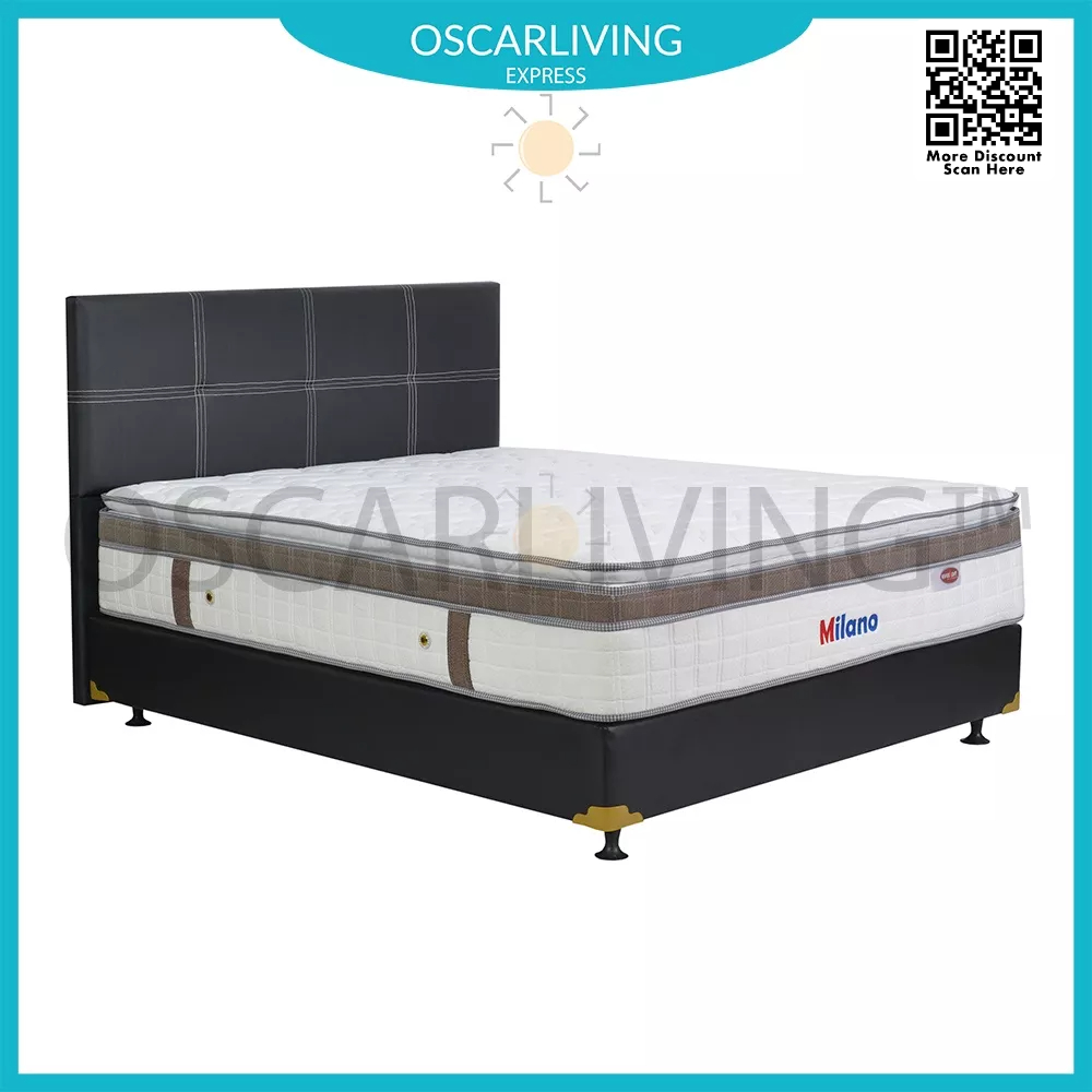 Eversoft Kasur Springbed Milano Latex Spring Putih HB Sydney Premium Oreo Spring Bed Fullset - Jabod