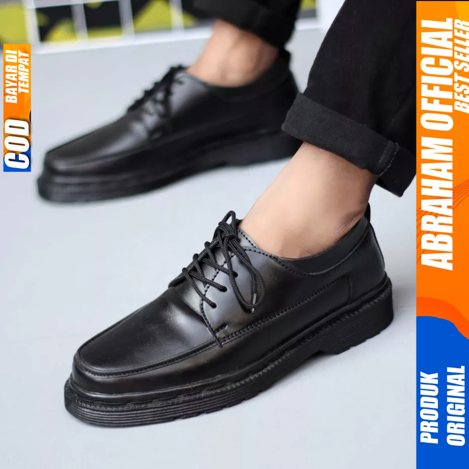 ABRAHAM Sepatu Pantofel Formal Docmart Oxford Hitam Pria