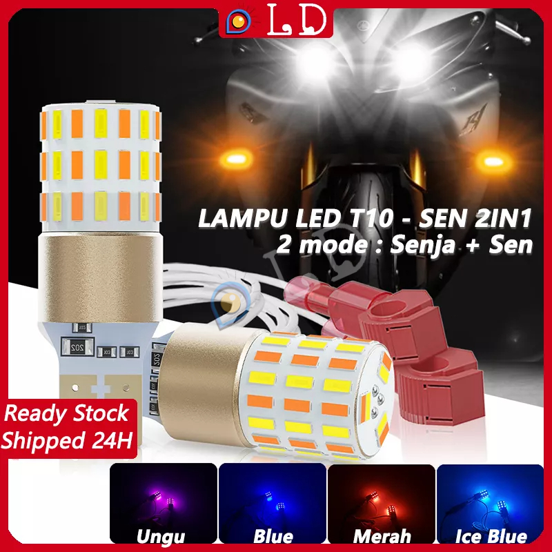 Sepasang Lampu Senja 54 Mata Lampu Sen 54 Titik Led Sein Motor Brigt CR7 Lampu Led T10 2 Mode Lampu T10 Led Bohlam 54 Titik Nmax Aerox Pcx Vario ADV