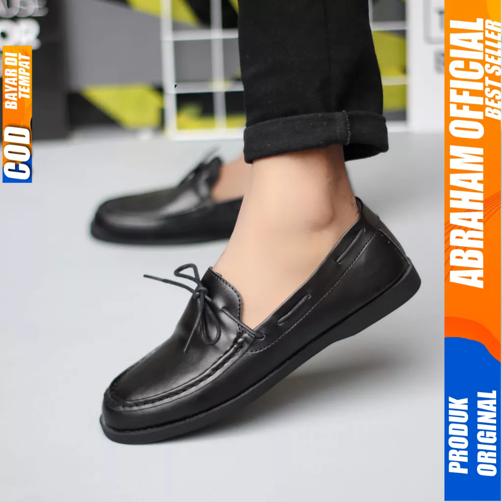 Sepatu Loafers Hitam Casual Formal Kerja Pria