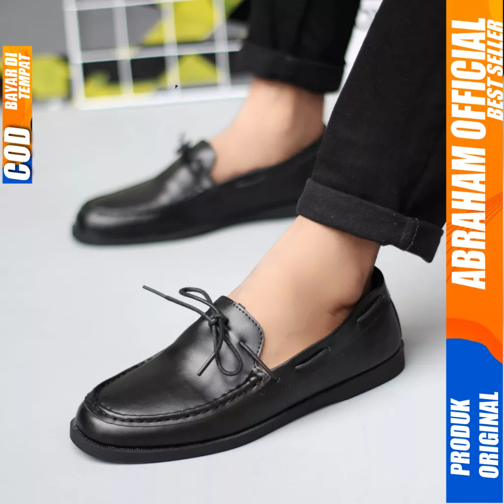 Sepatu Loafers Hitam Casual Formal Kerja Pria