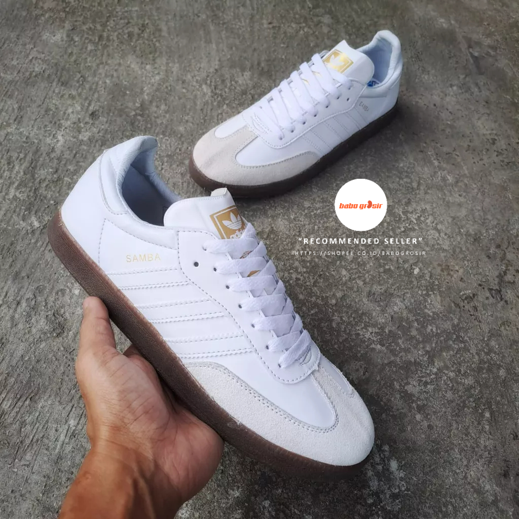 PROMO Sepatu Adidas Samba OG Full White Premium | Sneakers Pria dan Wanita, Harga Murah, Kualitas Mewah dan Terjamin