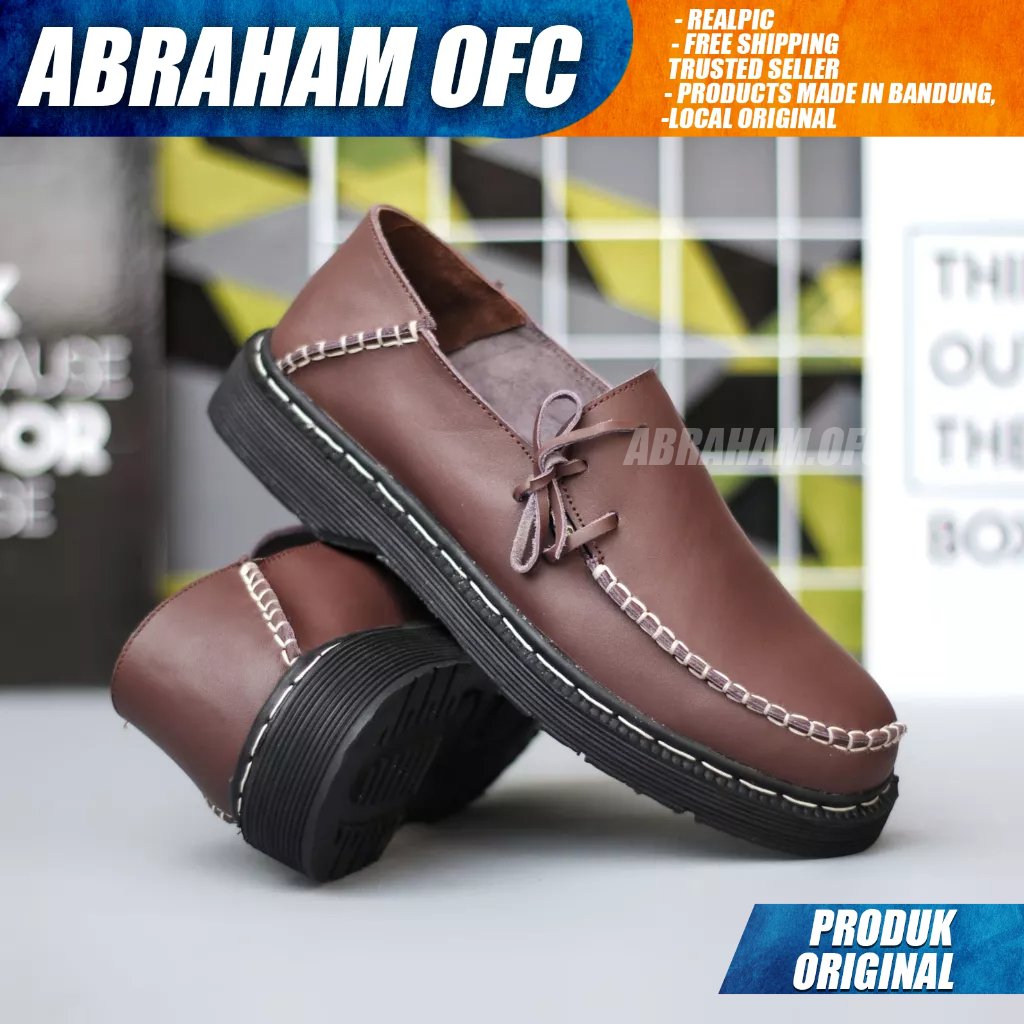 ABRAHAM Sepatu Formal Pantofel Docmart Casual Kulit Kerja Pria