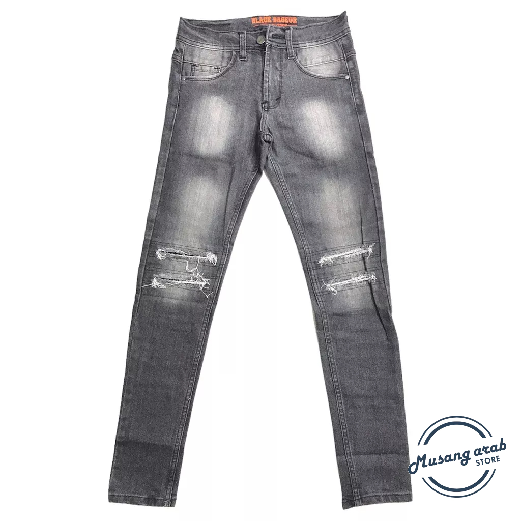 Celana Jeans Pria Black Bageur sobek High Quality