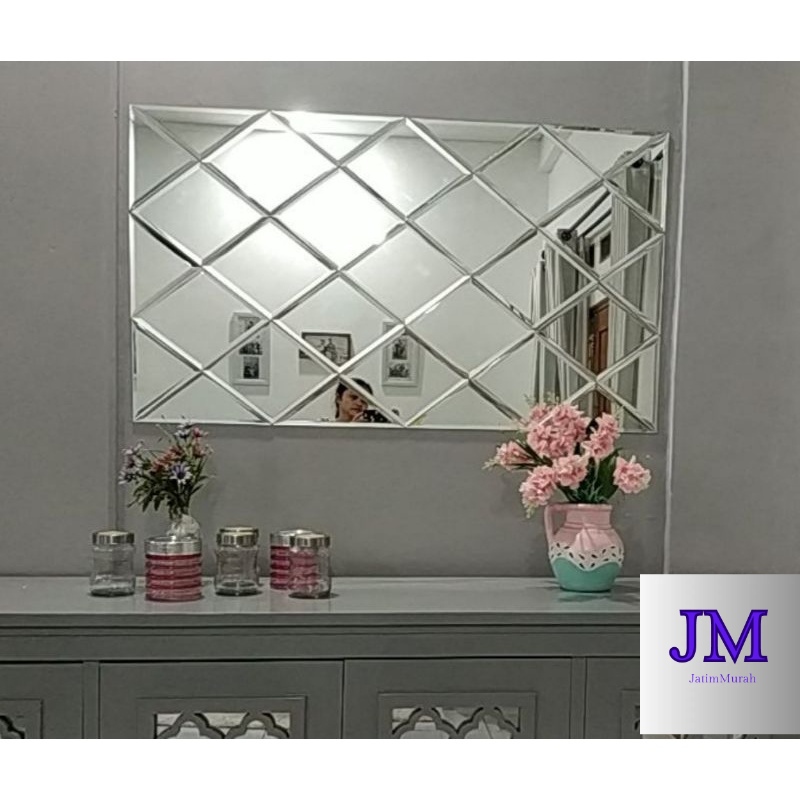 kaca cermin Bevel - cermin hiasan dinding - kaca cermin dinding