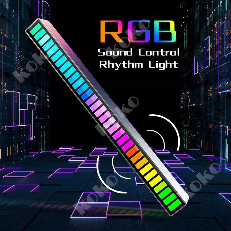 【Penjual Lokal】Lampu LED RGB Bar Strip Spectrum Audio Indicator Music Sound Control Lamp Music Atmosphere Light