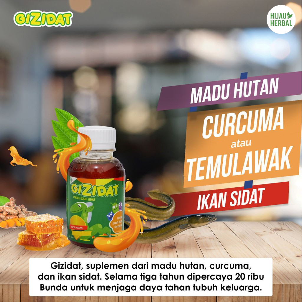 Gizidat Paket Lahap Makan 2 Botol - Original Multivitamin Penambah Nafsu Makan &amp; Berat Badan BB Anak Sehat Cerdas Madu Penggemuk Badan Gemuk