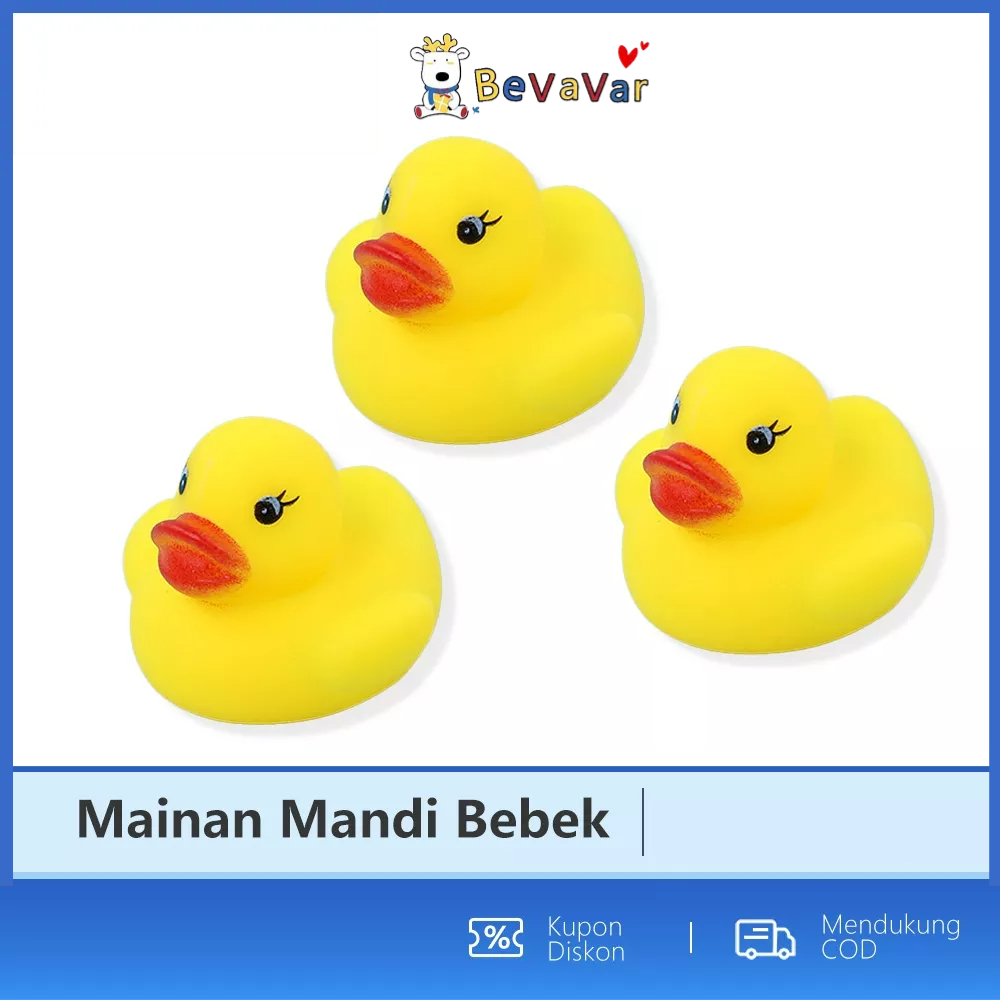BEVAVAR Bebek Karet Mainan Mandi Anak Bayi Bisa Bunyi Mainan Bebek Karet