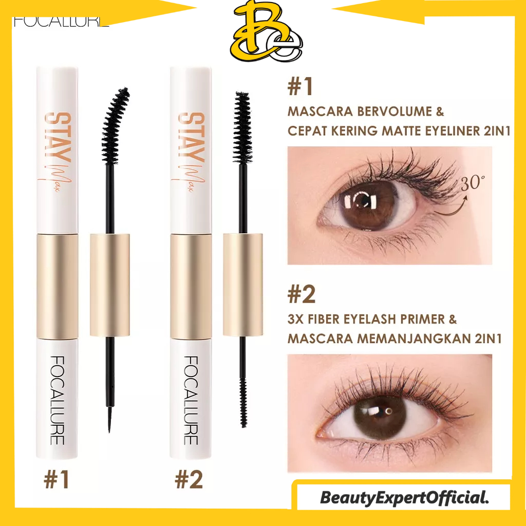 ⭐️ Beauty Expert ⭐️ FOCALLURE 2 In 1 Waterproof Maskara &amp; Eyeliner fiber eyelash primer FA160