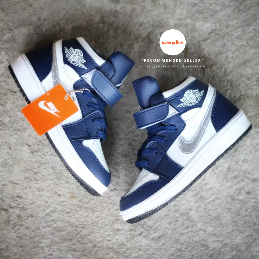 PROMO Sepatu Sneakers Anak | Nike Air Jordan Kids Ice Blue White Premium, Tampilan Mewah, Harga Termurah