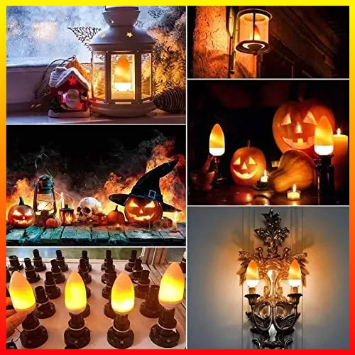 LED Lilin Lampu dengan 3 Mode Efek Api Dekorasi Rumah Hotel Bar Soket E27 Warm White 3W JSEX CB2 - 7CLL4DWH