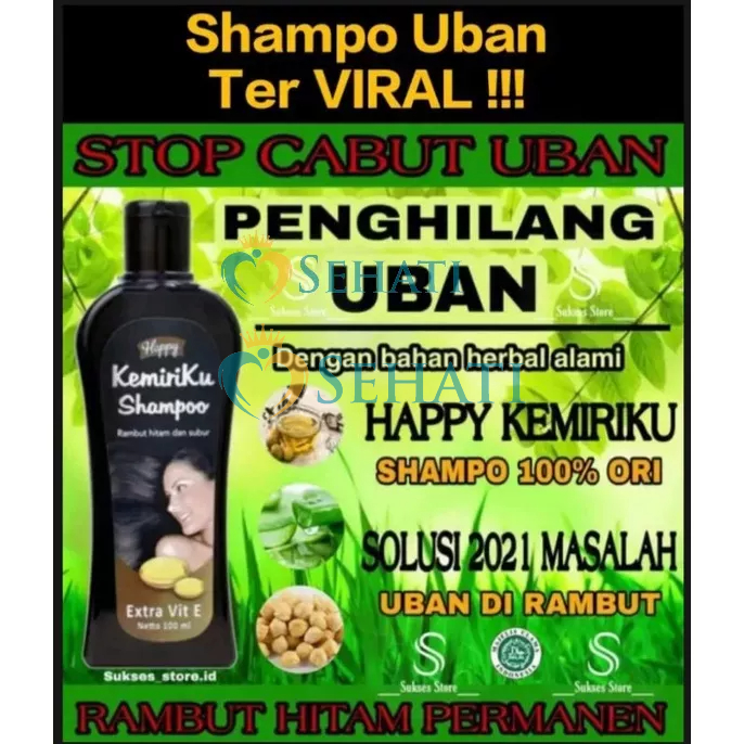 Shampo Penghitam Rambut Penghilang Uban Ketombe Happy Kemiriku