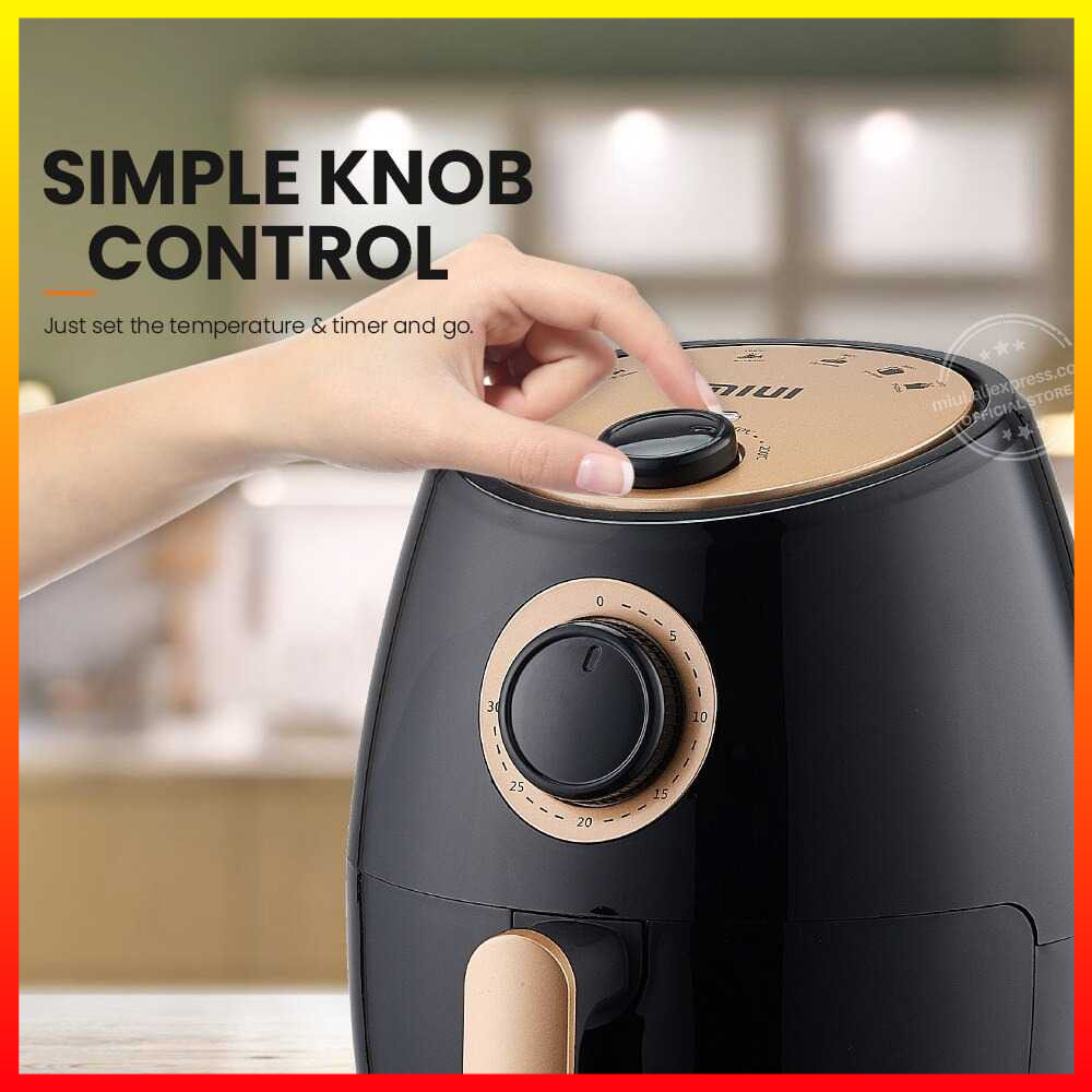 Air Fryer Mesin Alat Penggoreng Udara 200C Anti Lengket Smart 2L MIUI - XOHZ46BK