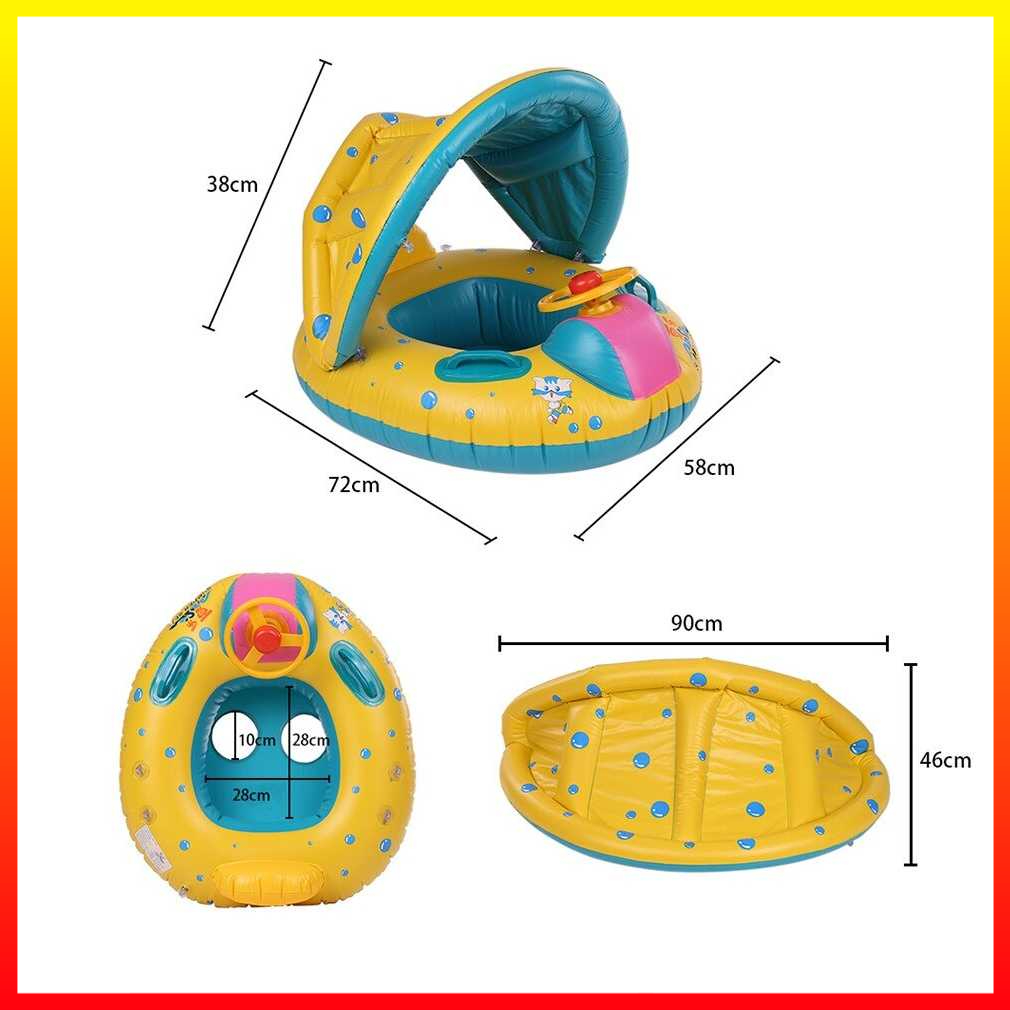 Pelampung Kolam Renang Bayi Desain Penutup Ring Floating with Canopy DHDH - 7CHA2JEW