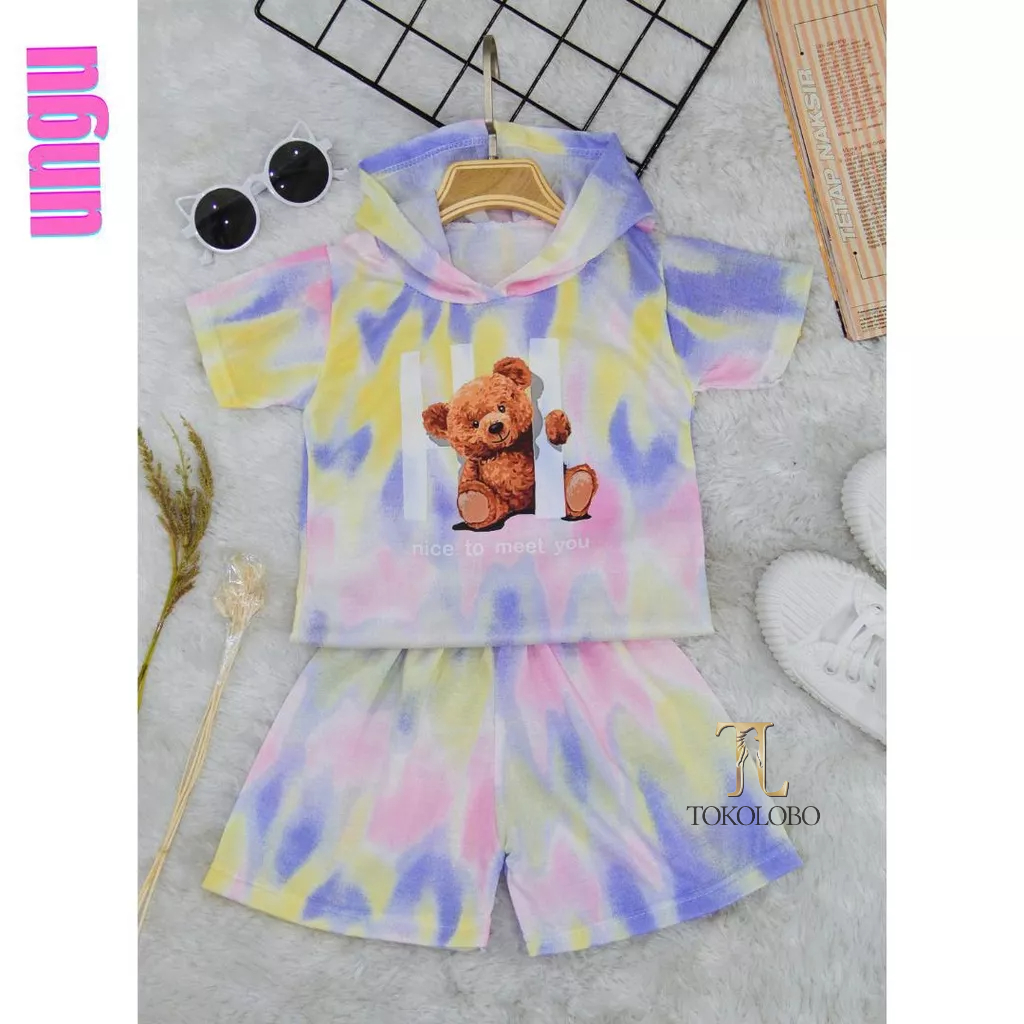 tokolobo set hodie anak HELLO BEAR  (press) unisex