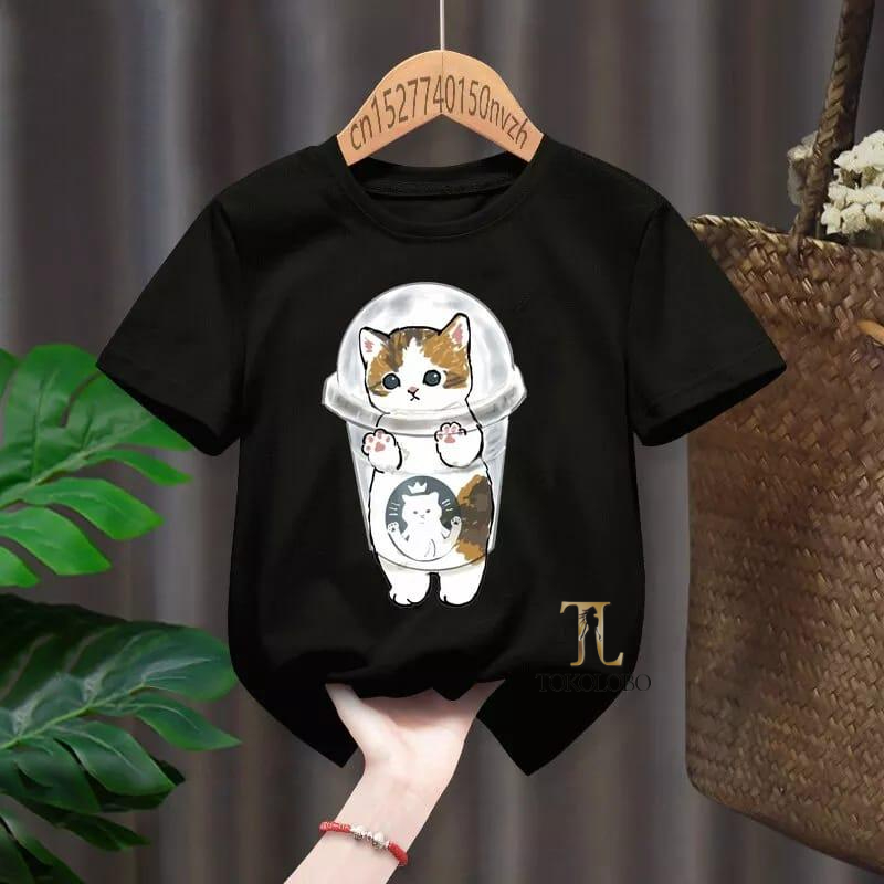 tokolobo Tshirt Anak DTF Printing BUBBLE CAT