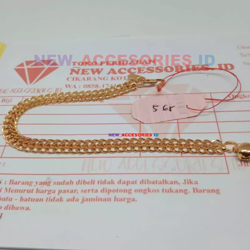 Gelang 5 gram gelang tikar lapis emas muda 18 karat 66,7% free gratis surat perhiasan fashion