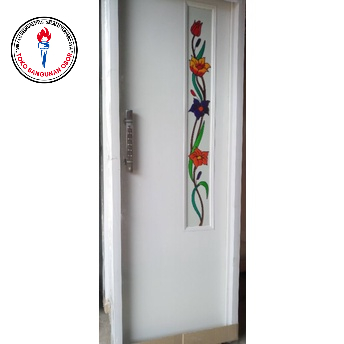 Pintu Kamar Mandi PVC Lux Grade A Motif Kaca Lukis Bunga Gravir Ukir Relik Crown King Patri Minimali