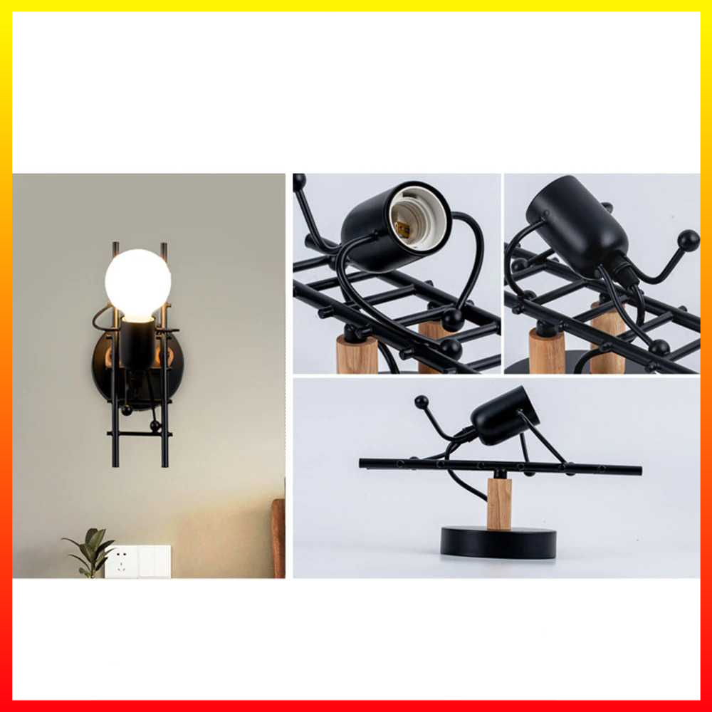 Lampu LED Dinding Kamar Belajar Dekorasi Rumah Minimalis Set Baut Fischer Bracket Warm White 3000K E27 Winlams - 7RLL9XBK