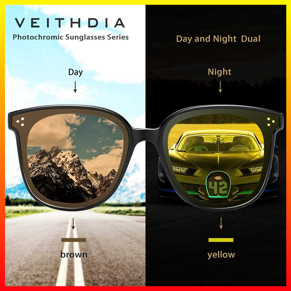 Kacamata Hitam Optik Terpolarisasi Fashion Pria Wanita Retro Klasik Veithdia 7029 - T8FH0ABK