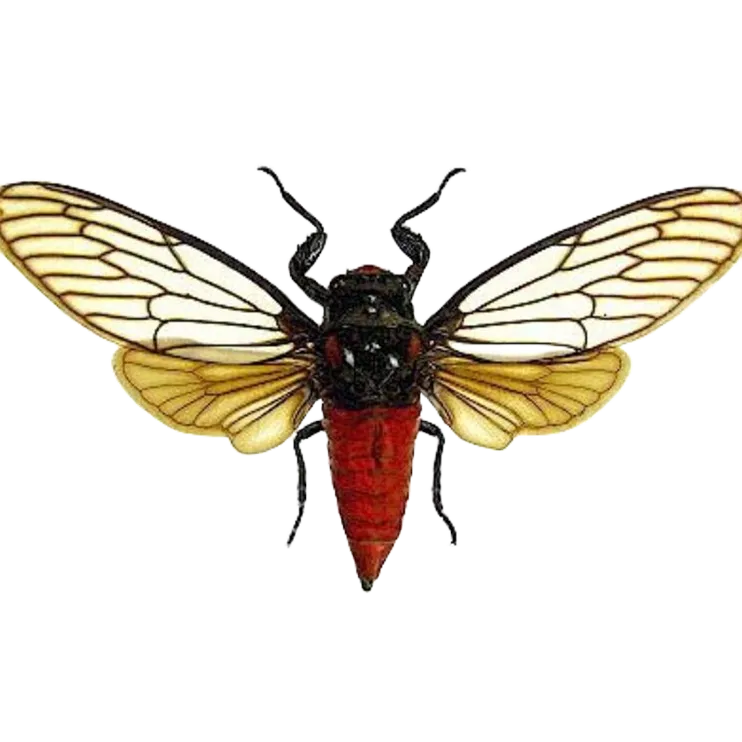 Taxydermi Awetan Serangga Kumbang Kering Asli Unik Cantik Cicadas Tonggeret