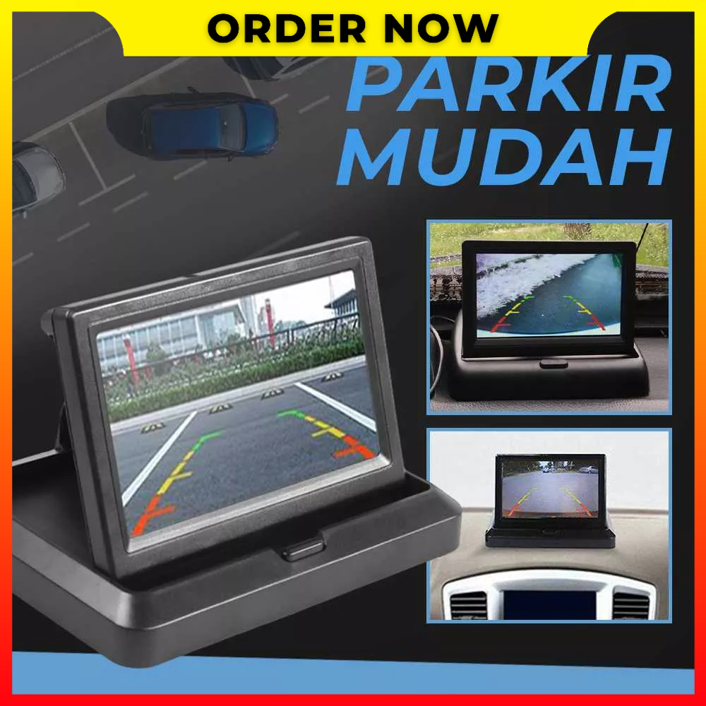 Monitor Belakang Mobil 2 Input Video TFT LCD Parking Aid Reversing Monitor Tampilan Parkir 5 Inch Hadasiton HT5 - 7CCA05BK